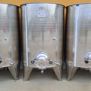 SERBATOI IN ACCIAIO INOX CAPACITA' LITRI 1000 MODELLO PNEUMATICO COPERCHIO GALLEGGIANTE CON PORTA, FONDO BOMBATO ATTREZZATURA DI NUOVA COSTRUZIONE