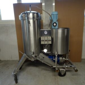 FILTER VELO KIESELGUHR, 5 MQ, VERTICAL SHEET, WITH DRY EXHAUST SYSTEM WITH VIBRATOR, SECOND-HAND MACHINE