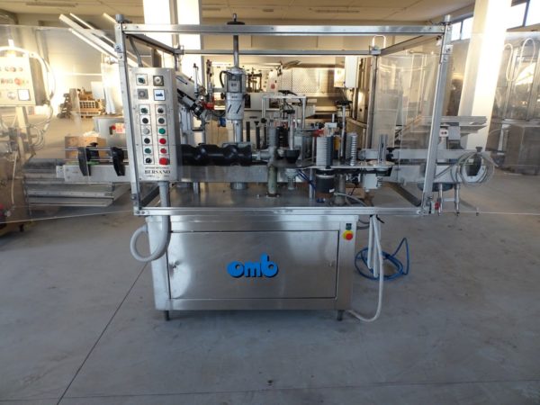 ADHESIVE LABELLING MACHINE OMB, 2 STATIONS FOR LABEL AND BACK, WITH SAFETY GUARDS, USED EQUIPMENT December 27th, 2021