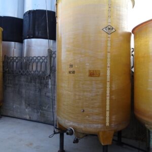 FIBERGLASS TANK VARIABLE CAPACITY FIRM CMP, CAPACITY HL 50 ABOUT, ON LEGS, ROUNDED BOTTOM, SECOND-HAND EQUIPMENT