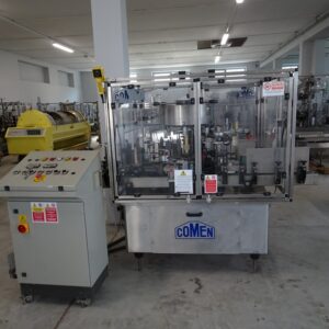 GLUE LABELLING MACHINE COMEN, SR2, 6 LOCKING HEADS, FOR LABEL AND BACK LABEL ON SELF-ADHESIVE COILS, AND VERTICAL DOCG GLUE LABEL/BAND, SECOND-HAND MACHINE
