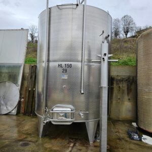 STAINLESS STEEL TANK, CAPACITY LITERS 15.000 (HL 150) ABOUT, FIRM CAVARZAN, WINEMAKING/STORAGE MODEL, SECOND-HAND EQUIPMENT