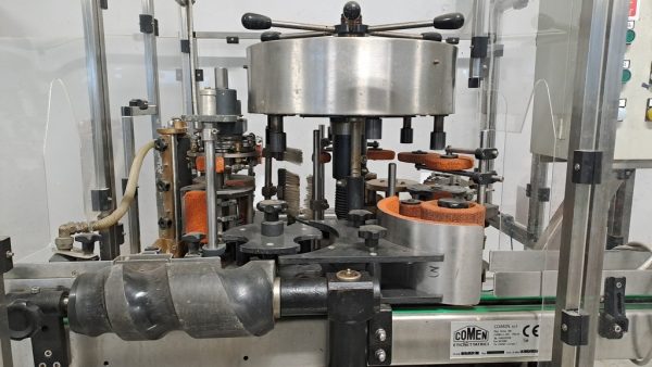 ETICHETTATRICE ROTATIVA A COLLA COMEN MODELLO SR2 A 2 STAZIONI E 6 PIATTELLI PER APPLICAZIONE ETICHETTA CONTRO ETICHETTA E FASCETTA GIROCOLLO MACCHINA USATA - immagine 7