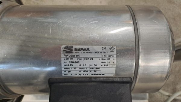 CENTRIFUGAL PUMP IN STAINLESS-STEEL, EBARA FIRM, NEW EQUIPMENT - Image 6