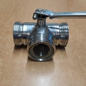 THREE-WAY STAINLESS STEEL BALL VALVE, SECOND HAND EQUIPMENT