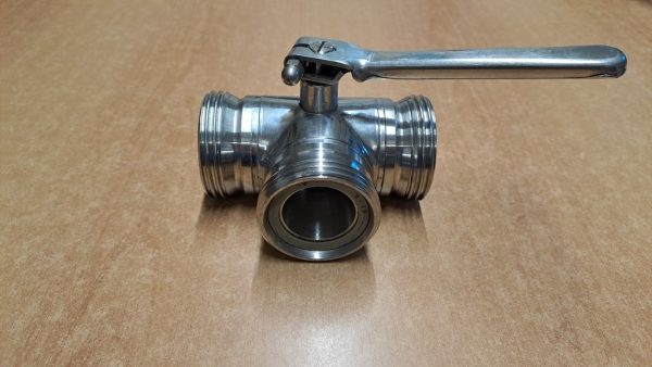 THREE-WAY STAINLESS STEEL BALL VALVE, SECOND HAND EQUIPMENT