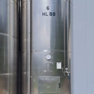 SERBATOIO IN ACCIAIO INOX 8.000 LITRI (80 HL), MODELLO STOCCAGGIO, FONDI BOMBATI A PRESSIONE, ATTREZZATURA USATA