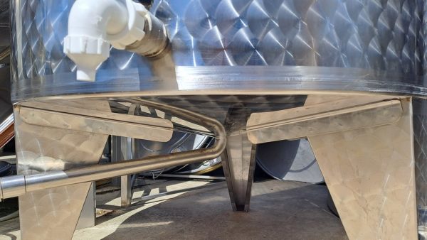 SERBATOIO IN ACCIAIO INOX CAPACITA’ LITRI 1000 MODELLO PNEUMATICO  SENZA PORTA, FONDO CONICO, ATTREZZATURA USATA - immagine 5