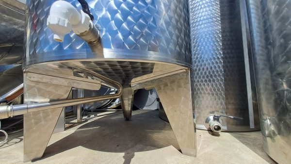 SERBATOIO IN ACCIAIO INOX CAPACITA’ LITRI 1000 MODELLO PNEUMATICO CON PORTA, FONDO CONICO, ATTREZZATURA USATA - immagine 2