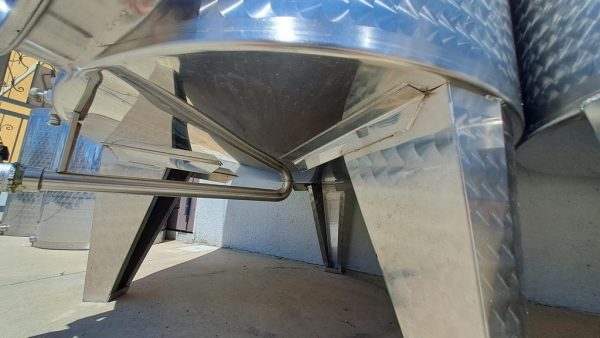 SERBATOIO IN ACCIAIO INOX CAPACITA’ LITRI 1000 MODELLO PNEUMATICO CON PORTA, FONDO CONICO, ATTREZZATURA USATA - immagine 5
