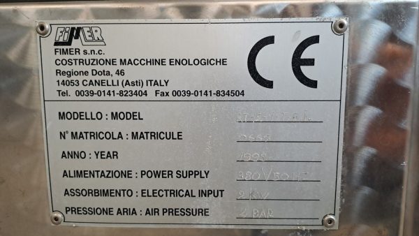 MONOBLOCCO FIMER MODELLO RT. 12/1/T.B.I., MACCHINA USATA - immagine 16