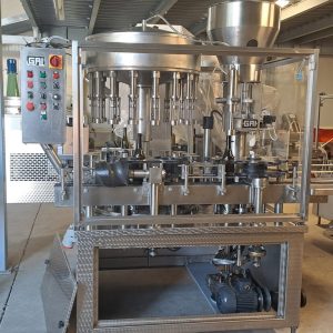 MONOBLOCK GAI 16/1 IN STAINLESS STEEL, WITH CONVEYOR BELT AND BOTTLE FINAL PLATE, SECOND-HAND MACHINE