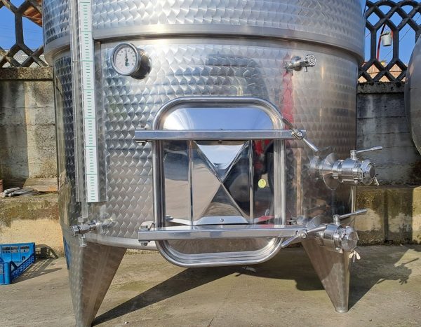 STAINLESS STEEL TANK, CAPACITY LITERS 3800 (HL 38) ABOUT, INCLINED FLAT BOTTOM, WINEMAKING  MODEL, SECOND-HAND EQUIPMENT - Image 10