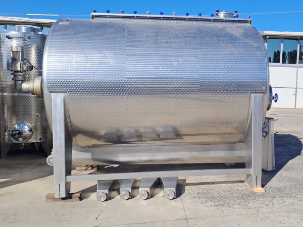 VINIFICATORE ORIZZONTALE IN ACCIAIO INOX 304 CON COCLEA DI SCARICO, MARCA MONDOINOX CAPACITÀ HL 100, ATTREZZATURA USATA