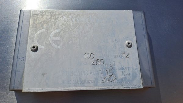VINIFICATORE ORIZZONTALE IN ACCIAIO INOX 304 CON COCLEA DI SCARICO, MARCA MONDOINOX CAPACITÀ HL 100, ATTREZZATURA USATA - immagine 17