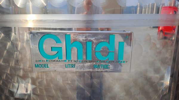 SERBATOIO IN ACCIAIO INOX MARCA GHIDI, COPERCHIO GALLEGGIANTE A FONDO CONICO, CAPACITÀ LITRI 2500 (HL 25), ATTREZZATURA USATA - immagine 2