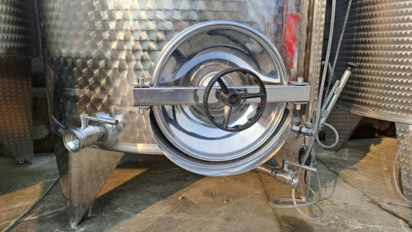SERBATOIO IN ACCIAIO INOX MARCA GHIDI, COPERCHIO GALLEGGIANTE A FONDO CONICO, CAPACITÀ LITRI 2500 (HL 25), ATTREZZATURA USATA - immagine 3