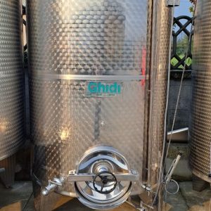 SERBATOIO IN ACCIAIO INOX MARCA GHIDI, COPERCHIO GALLEGGIANTE A FONDO CONICO, CAPACITÀ LITRI 2500 (HL 25), ATTREZZATURA USATA