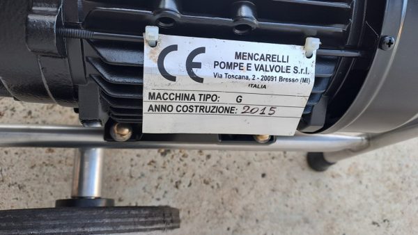 POMPA MENCARELLI MODELLO G90 CON GIRANTE A PALETTE E INTERRUTORE INVERTITORE SU CARRELLO, MACCHINA USATA - immagine 3
