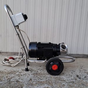 POMPA MENCARELLI MODELLO G90 CON GIRANTE A PALETTE E INTERRUTORE INVERTITORE SU CARRELLO, MACCHINA USATA
