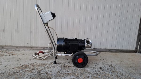 POMPA MENCARELLI MODELLO G90 CON GIRANTE A PALETTE E INTERRUTORE INVERTITORE SU CARRELLO, MACCHINA USATA