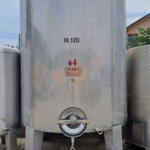 SERBATOIO IN ACCIAIO INOX CAPACITÀ LITRI 12.000 (HL 120) CIRCA, MARCA CO.ME.T, MODELLO VINIFICAZIONE/STOCCAGGIO, ATTREZZATURA USATA