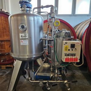 STAINLESS STEEL SFOGGIA KIESELGUR FILTER, 5 MQ OF FILTERING SURFACE, WITH HORIZONTAL SHEETS AND CENTRIFUGAL DISCHARGE, SECOND HAND MACHINE