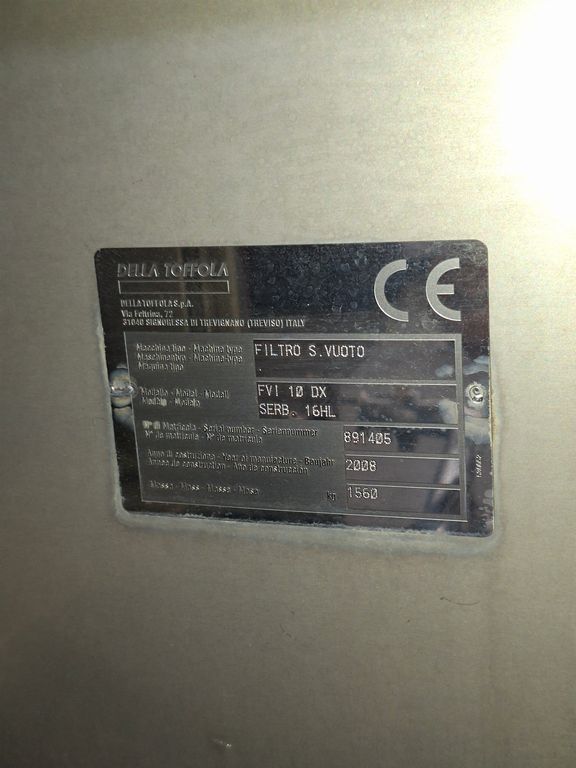 DELLA TOFFOLA ROTARY FILTER 10 MQ, FVI 10 DX, SECOND-HAND MACHINE - Image 15 DELLA TOFFOLA ROTARY FILTER 10 MQ, FVI 10 DX, SECOND-HAND MACHINE - Image 15