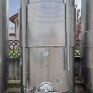 SERBATOIO IN ACCIAIO INOX MODELLO VINIFICAZIONE/STOCCAGGIO CAPACITÀ LITRI 5100 (HL 51) CIRCA, CON FASCIA ISOLATA SUPERIORE, ATTREZZATURA USATA