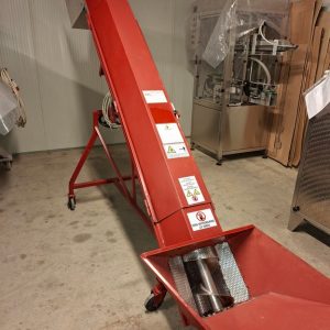 ELEVATORE/SVINATORE IN ACCIAIO INOX CON MOTORIDUTTORE PER ROTAZIONE COCLEA E TRAMOGGIA DI CARICO, MACCHINA USATA