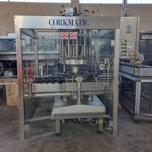 MBF 12-HEAD CORKING MACHINE FOR MUSHROOM AND NATURAL CORKS, MODEL CORKMATIC R/S, WITH NERI CAP FEEDER, USED MACHINE