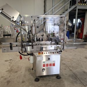 ENOS ADHESIVE LABELLING MACHINE, MODEL PIÙ, WITH 2 STATIONS, SECOND HAND MACHINE