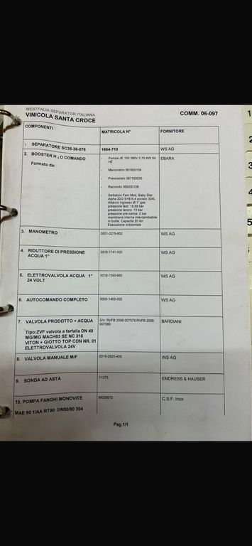 WESTFALIA CENTRIFUGE MODEL SA35-06-076, YEAR 1978, SECOND-HAND MACHINE - Image 7 WESTFALIA CENTRIFUGE MODEL SA35-06-076, YEAR 1978, SECOND-HAND MACHINE - Image 7