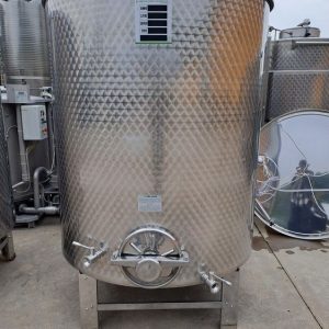 STAINLESS STEEL TANK, GHIDI BRAND LITER CAPACITY LITERS 2000 (HL 20), FLOATING LID MODEL WITH FLAT BOTTOM, SECOND HAND EQUIPMENT IN LIKE-NEW CONDITION