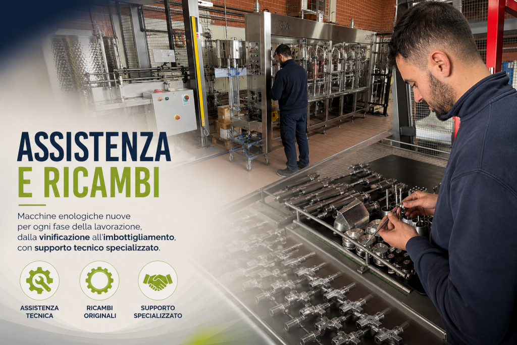 Assistenza e ricambi Montanaro F.lli: macchine enologiche nuove per ogni fase della lavorazione, dalla vinificazione all'imbottigliamento, con supporto tecnico specializzato