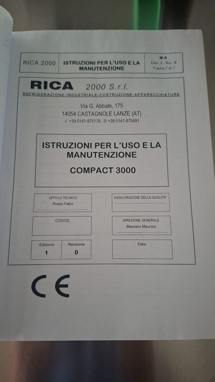 GRUPPO REFRIGERATORE RICA MOD. COMPACT 3000 IN ACCIAIO INOX, MACCHINA USATA PARI AL NUOVO - immagine 14 GRUPPO REFRIGERATORE RICA MOD. COMPACT 3000 IN ACCIAIO INOX, MACCHINA USATA PARI AL NUOVO - immagine 14