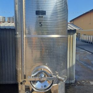 STAINLESS STEEL TANKS L.A. INOX FIRM, CAPACITY 2500 LITRES (25 HL), STORAGE/WINEMAKING MODEL WITH CONICAL BOTTOM