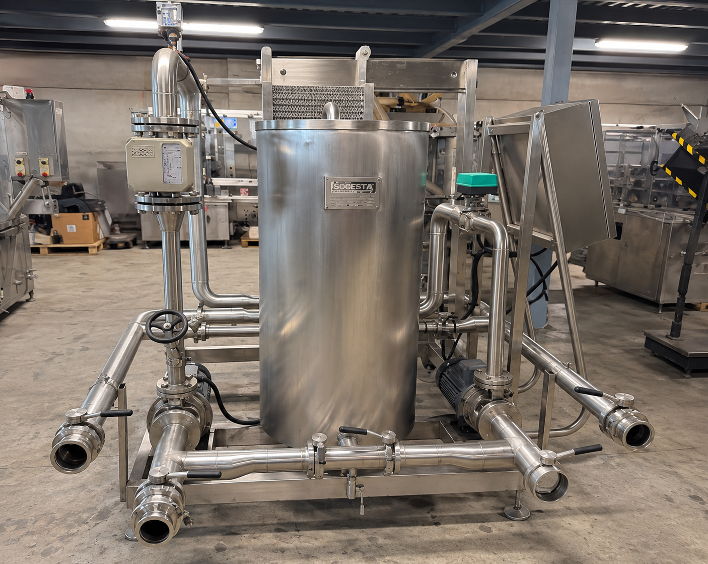SCAMBIATORE A PIASTRE GIANAZZA IN ACCIAIO INOX CON N. 88 PIASTRE 1240X370, MACCHINA USATA